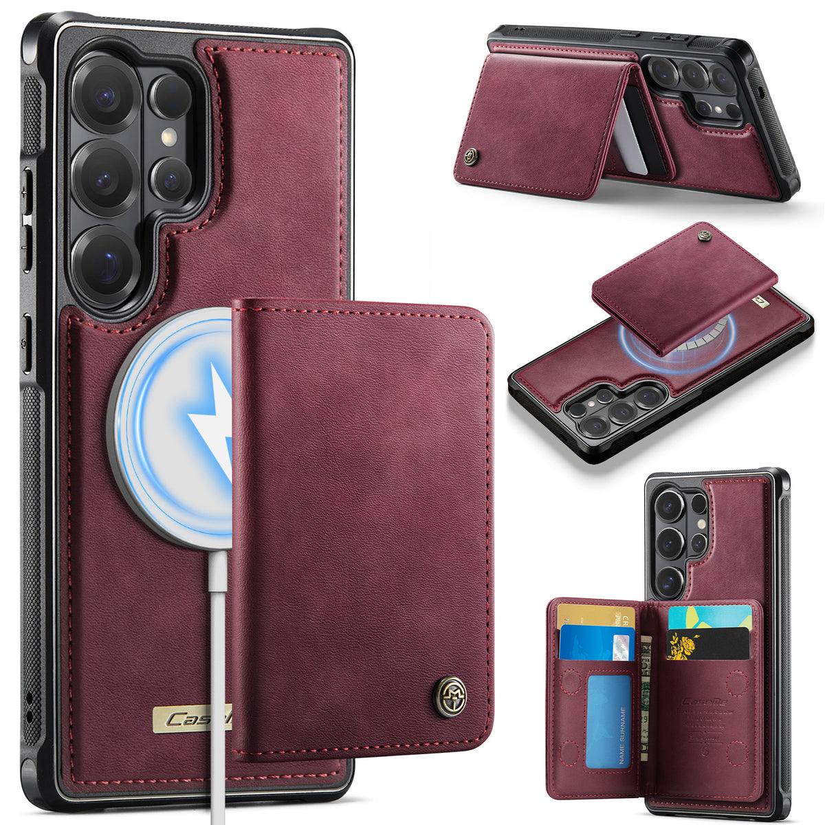 CASEME For Samsung Galaxy S26 Ultra Magnetic Case ME80 Series Leather PC TPU Phone Cover with Detachable Wallet