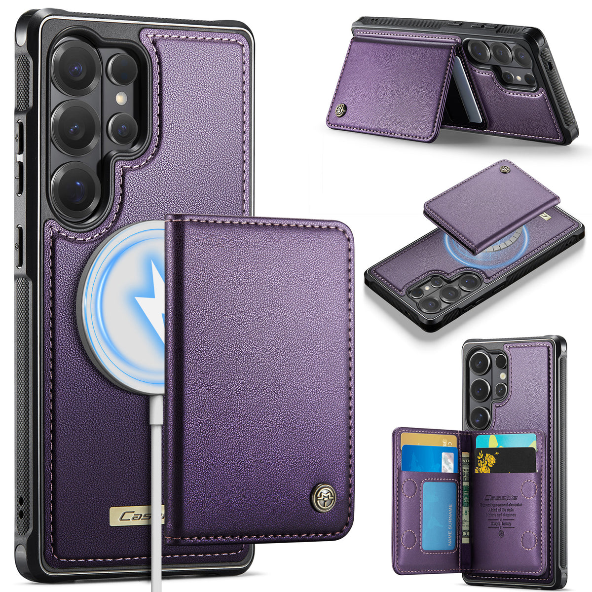 CASEME For Samsung Galaxy S26 Ultra Magnetic Case ME80 Series Leather PC TPU Phone Cover with Detachable Wallet