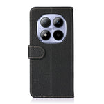 KHAZNEH For Xiaomi Redmi Note 15 Pro 4G (Global) Wallet Case Litchi Texture Genuine Cow Leather Flip Phone Cover