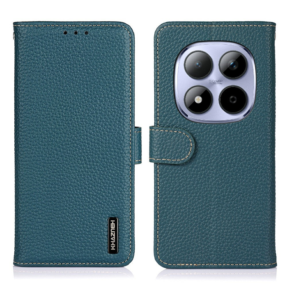 KHAZNEH Plånboksfodral för Xiaomi Redmi Note 15 Pro 4G (Global) i äkta nötskinn med flip-fodral