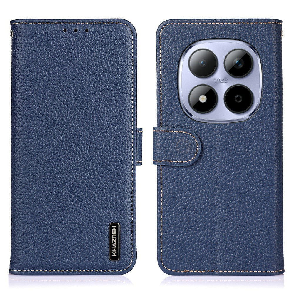 KHAZNEH Plånboksfodral för Xiaomi Redmi Note 15 Pro 4G (Global) i äkta nötskinn med flip-fodral
