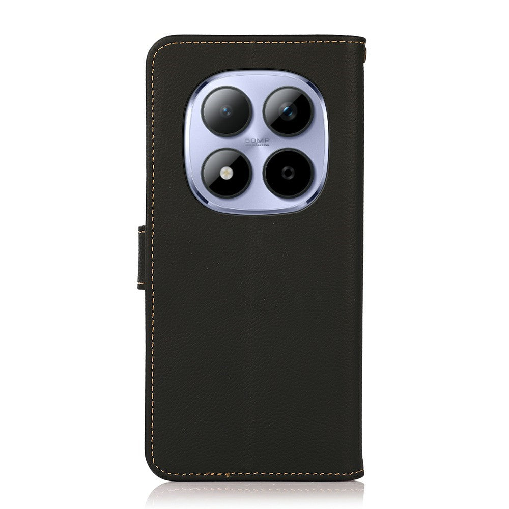 KHAZNEH for Xiaomi Redmi Note 15 Pro 4G (Global) Case Genuine Cow Leather RFID Blocking Wallet Phone Cover