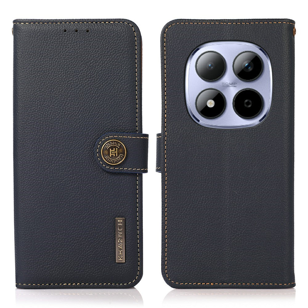 KHAZNEH for Xiaomi Redmi Note 15 Pro 4G (Global) Case Genuine Cow Leather RFID Blocking Wallet Phone Cover