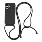 Til iPhone 17 Etui Flydende Silikone Beskyttende Telefoncover med Crossbody Snor