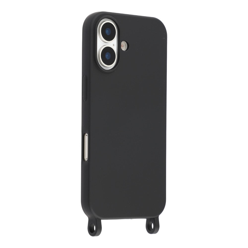 Til iPhone 17 Etui Flydende Silikone Beskyttende Telefoncover med Crossbody Snor