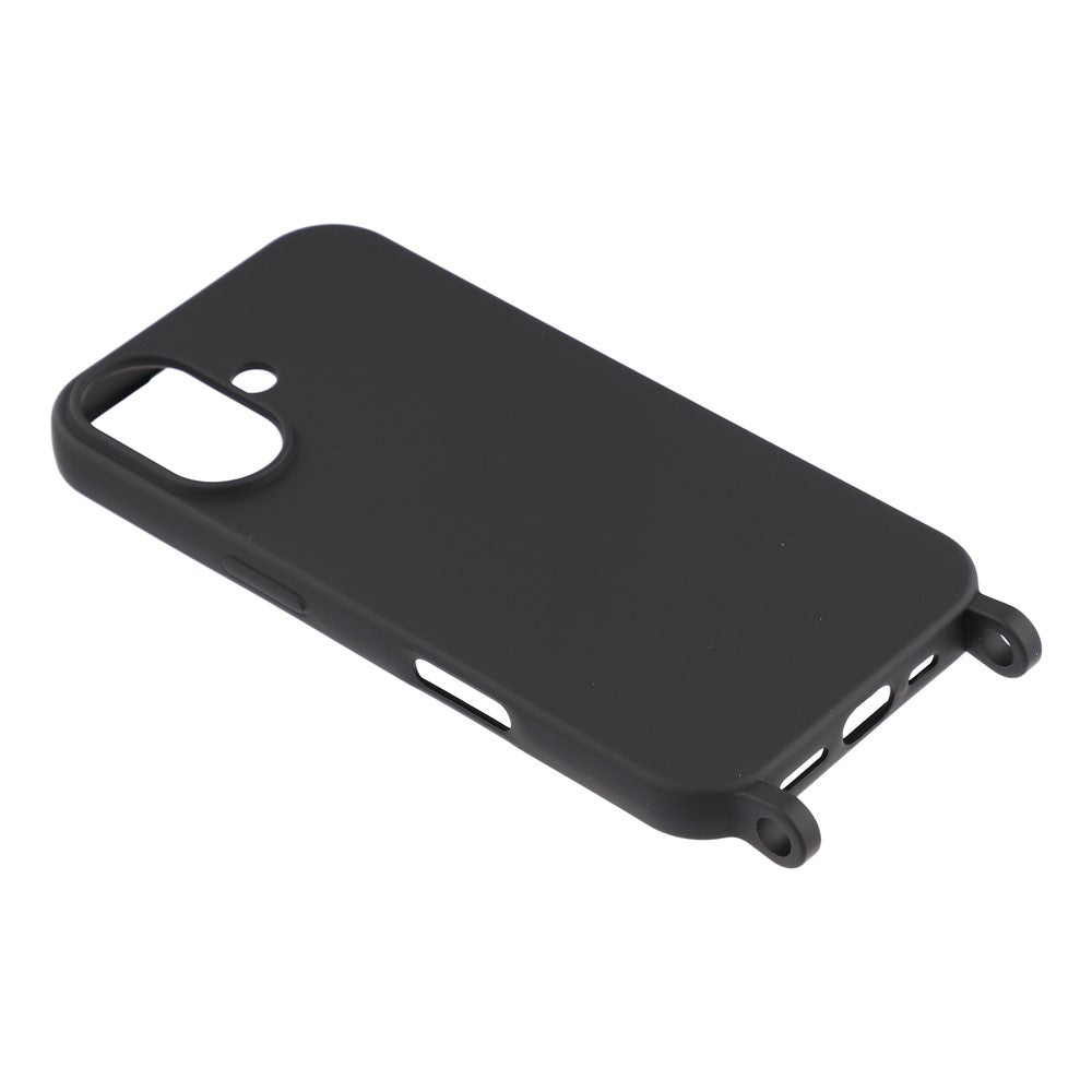 Til iPhone 17 Etui Flydende Silikone Beskyttende Telefoncover med Crossbody Snor