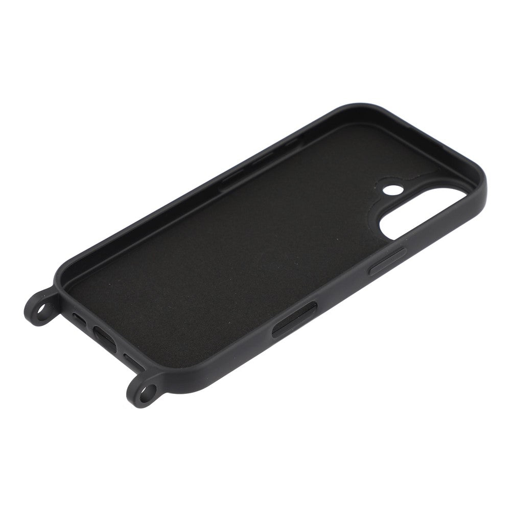 Til iPhone 17 Etui Flydende Silikone Beskyttende Telefoncover med Crossbody Snor