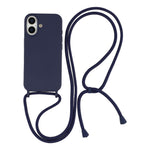 Til iPhone 17 Etui Flydende Silikone Beskyttende Telefoncover med Crossbody Snor