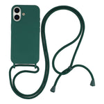 Til iPhone 17 Etui Flydende Silikone Beskyttende Telefoncover med Crossbody Snor
