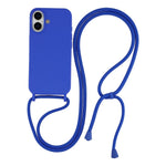 Til iPhone 17 Etui Flydende Silikone Beskyttende Telefoncover med Crossbody Snor