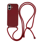 Til iPhone 17 Etui Flydende Silikone Beskyttende Telefoncover med Crossbody Snor