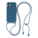 Til iPhone 17 Etui Flydende Silikone Beskyttende Telefoncover med Crossbody Snor