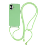 Til iPhone 17 Etui Flydende Silikone Beskyttende Telefoncover med Crossbody Snor