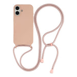 Til iPhone 17 Etui Flydende Silikone Beskyttende Telefoncover med Crossbody Snor