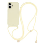 Til iPhone 17 Etui Flydende Silikone Beskyttende Telefoncover med Crossbody Snor