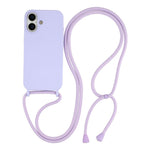 Til iPhone 17 Etui Flydende Silikone Beskyttende Telefoncover med Crossbody Snor