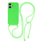 Til iPhone 17 Etui Flydende Silikone Beskyttende Telefoncover med Crossbody Snor