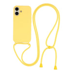 For iPhone 16 Case Liquid Silicone Protective Phone Cover with Crossbody Lanyard