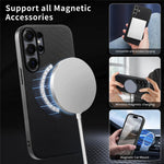 For Samsung Galaxy S26 Ultra Magnetic Case Fine Grid Texture Leather + PC + TPU Phone Cover