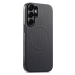 For Samsung Galaxy S26 Ultra Magnetic Case Fine Grid Texture Leather + PC + TPU Phone Cover
