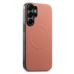 For Samsung Galaxy S26 Ultra Magnetic Case Fine Grid Texture Leather + PC + TPU Phone Cover