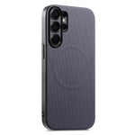 For Samsung Galaxy S26 Ultra Magnetic Case Fine Grid Texture Leather + PC + TPU Phone Cover