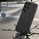For Samsung Galaxy S26 Ultra Magnetic Case Cloth Texture PC + TPU + PU Leather Anti-Scratch Phone Cover