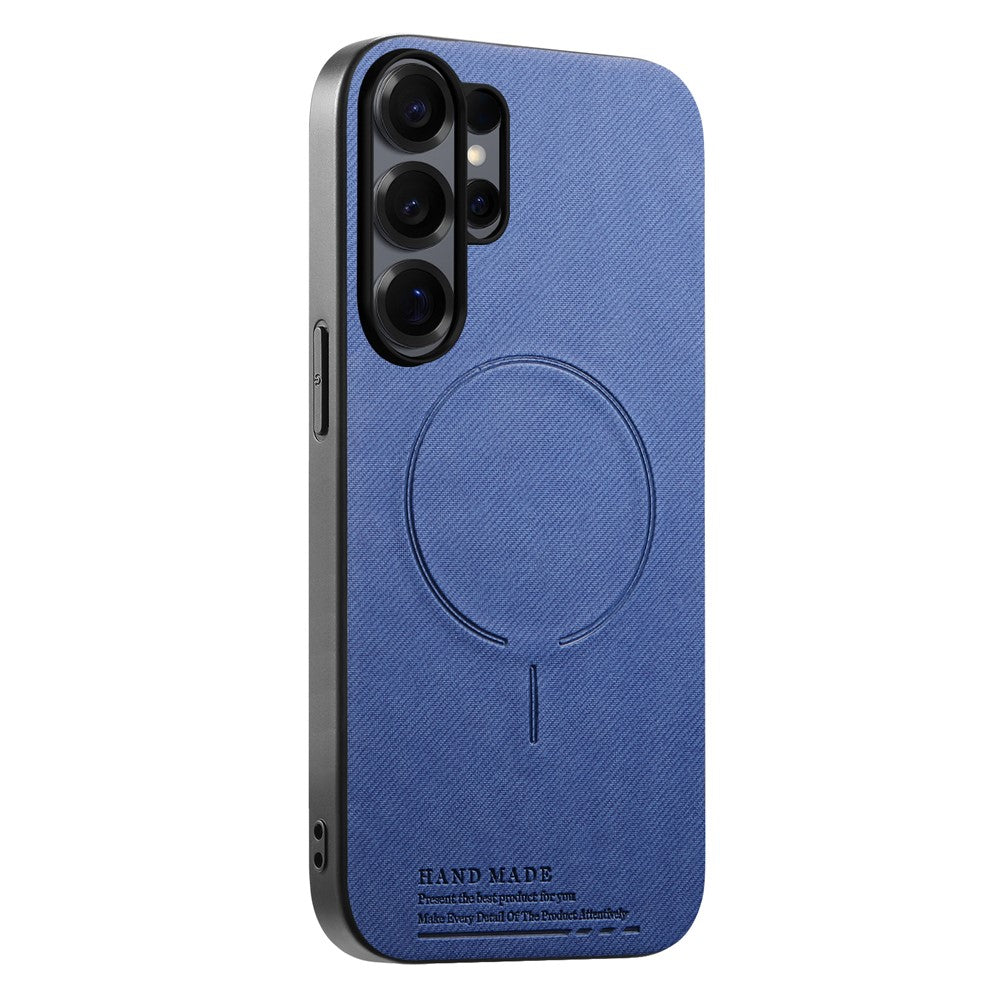 For Samsung Galaxy S26 Ultra Magnetic Case Cloth Texture PC + TPU + PU Leather Anti-Scratch Phone Cover