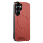 For Samsung Galaxy S26 Ultra Magnetic Case Cloth Texture PC + TPU + PU Leather Anti-Scratch Phone Cover
