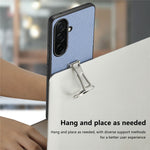 CASENEO C1-19 for Samsung Galaxy S26 Case Folding Kickstand Leather Back Cover Carbon Fiber Texture