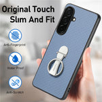 CASENEO C1-19 for Samsung Galaxy S26 Case Folding Kickstand Leather Back Cover Carbon Fiber Texture