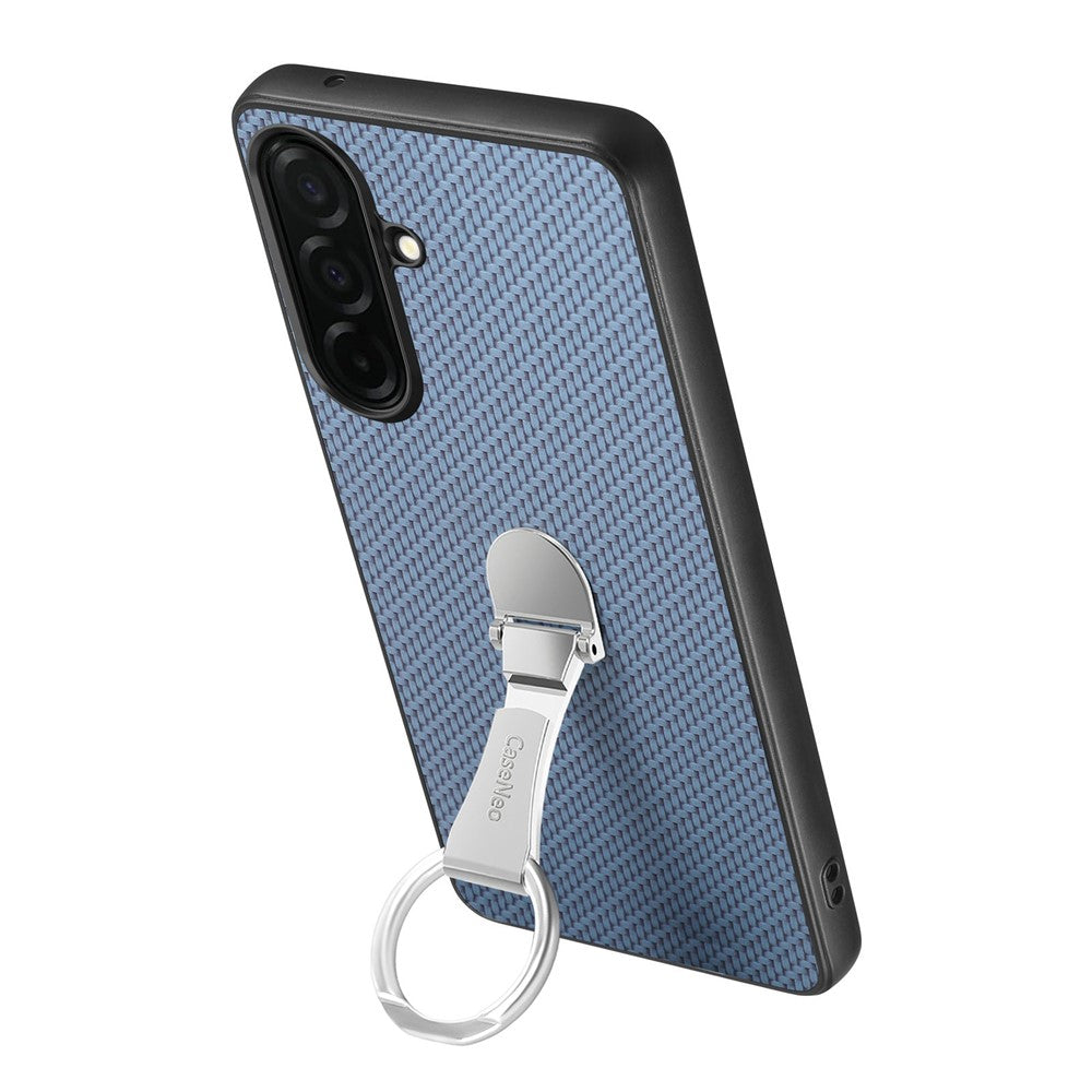 CASENEO C1-19 for Samsung Galaxy S26+ Case Folding Kickstand Leather Back Cover Carbon Fiber Texture