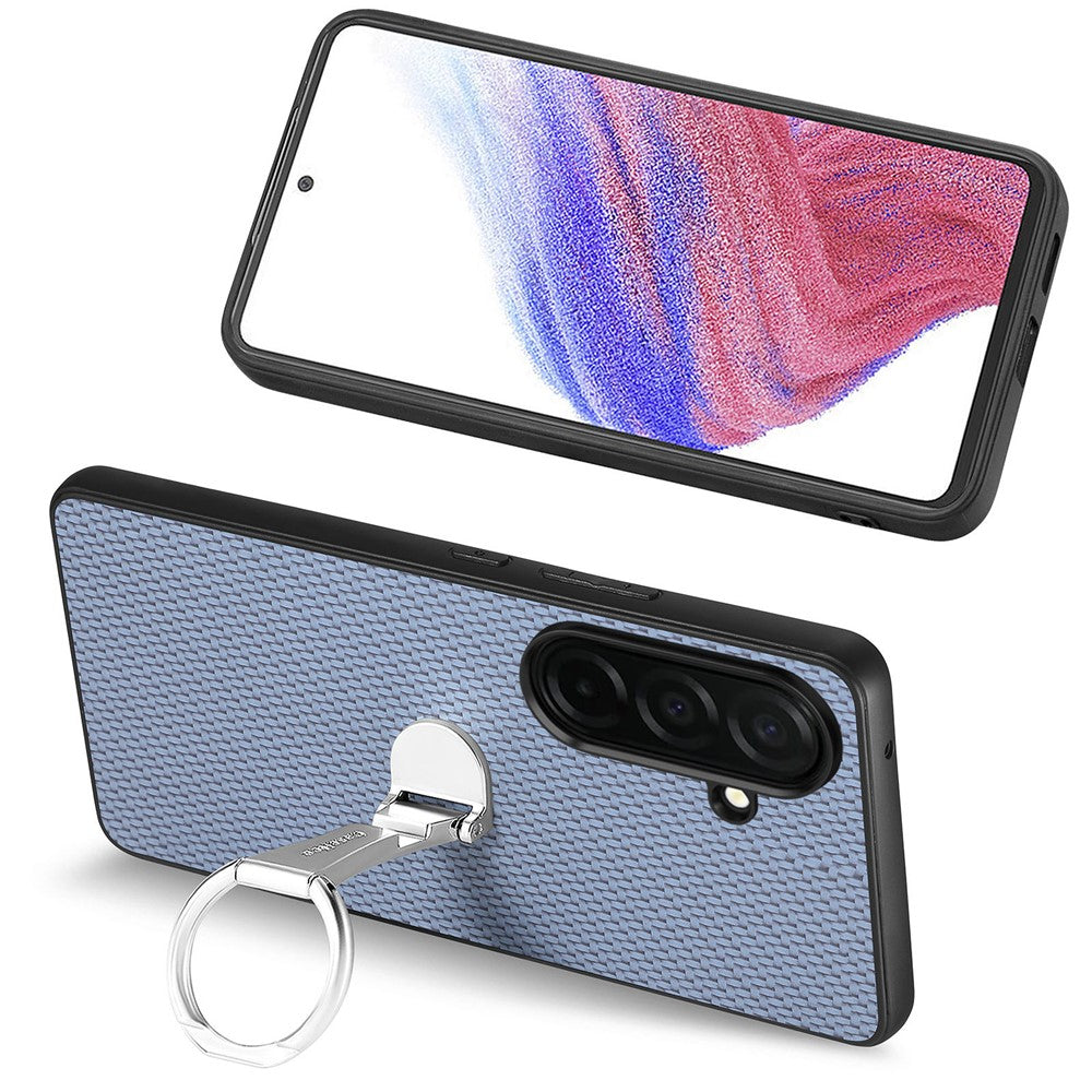 CASENEO C1-19 for Samsung Galaxy S26+ Case Folding Kickstand Leather Back Cover Carbon Fiber Texture