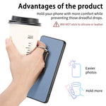 CASENEO C1-19 for Samsung Galaxy S26+ Case Folding Kickstand Leather Back Cover Carbon Fiber Texture