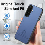 For Samsung Galaxy S26 Case Leather Phone Back Cover with Cloth Texture