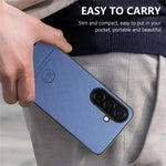 For Samsung Galaxy S26 Case Leather Phone Back Cover with Cloth Texture