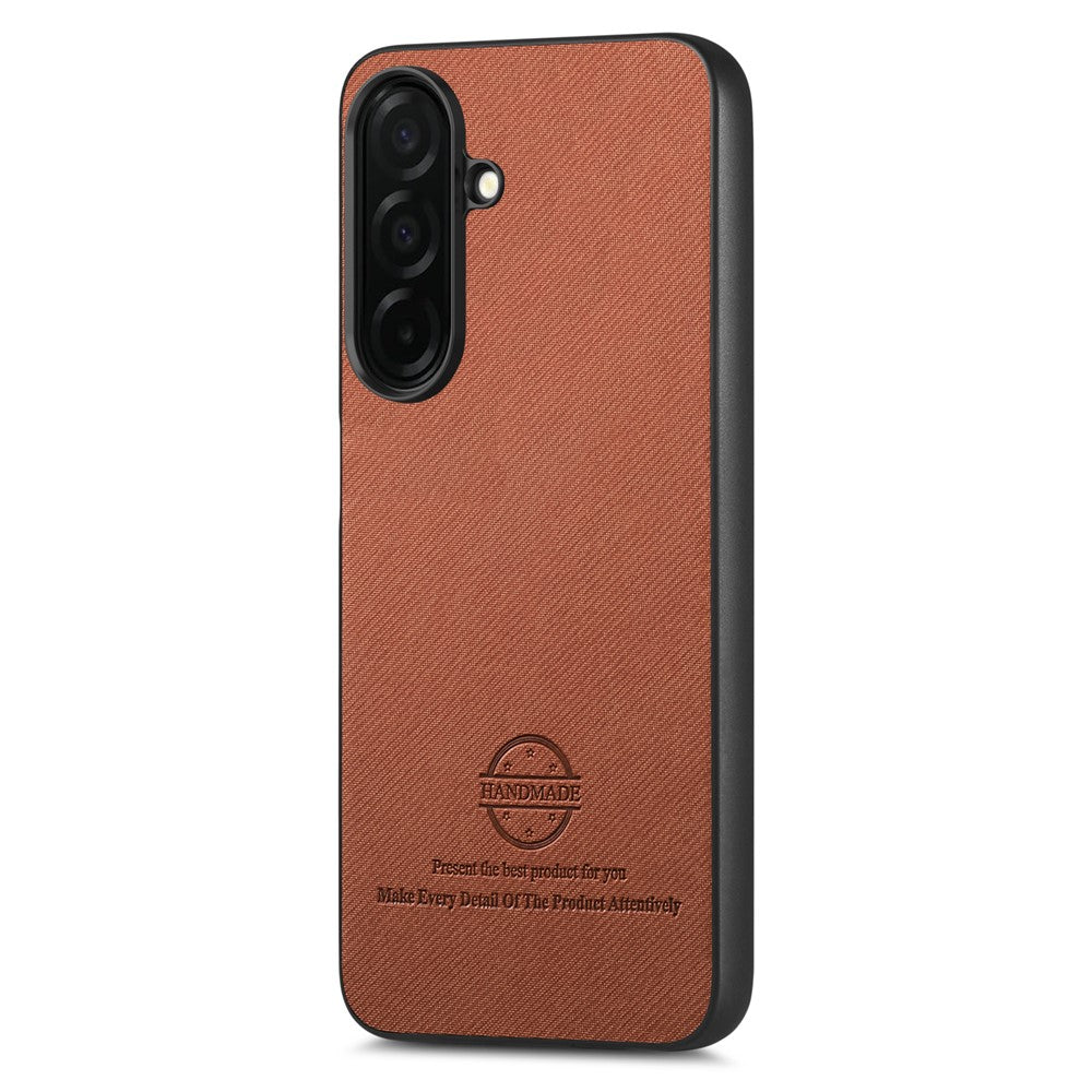 For Samsung Galaxy S26 Case Leather Phone Back Cover with Cloth Texture