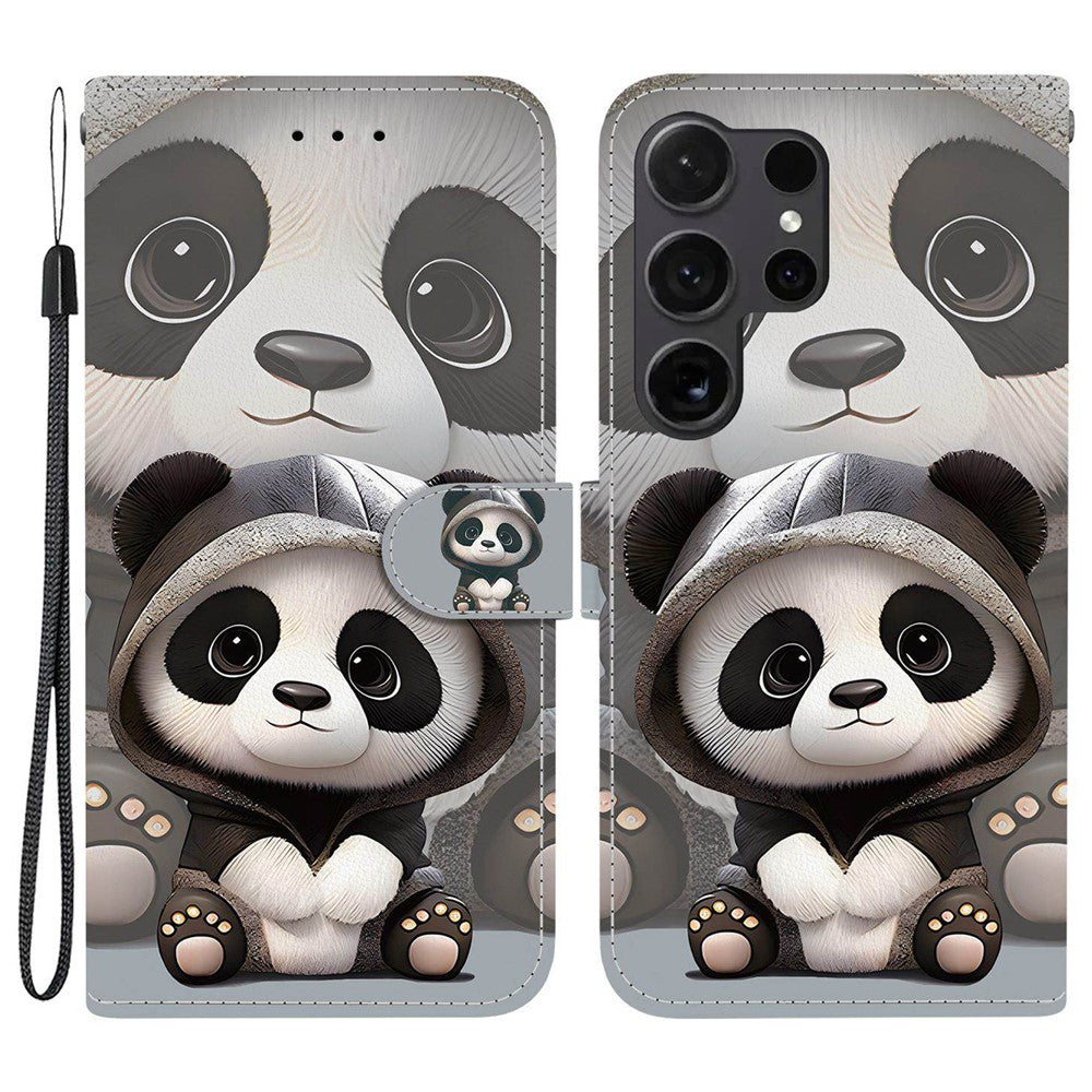 For Samsung Galaxy S26 Ultra Wallet Case Pattern Printing Leather Stand Phone Cover with Strap