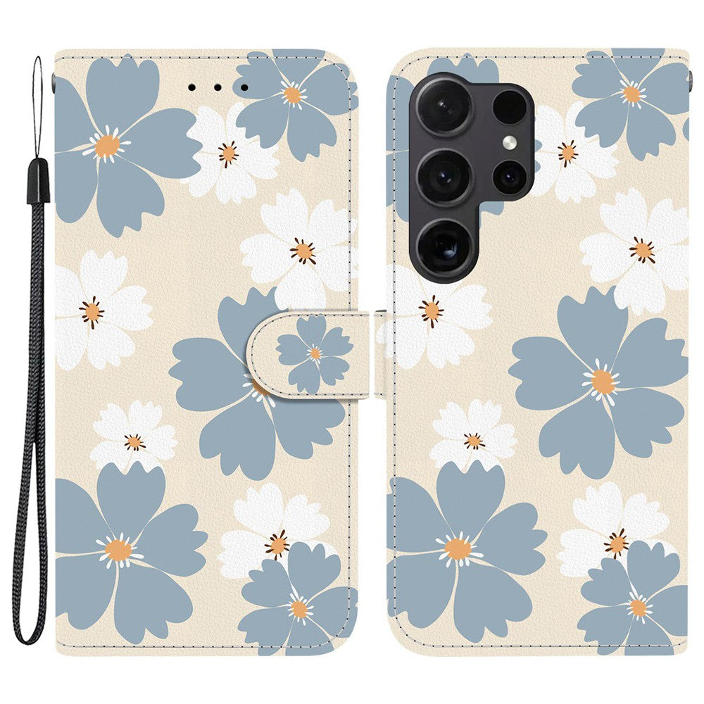 For Samsung Galaxy S26 Ultra Wallet Case Pattern Printing Leather Stand Phone Cover with Strap