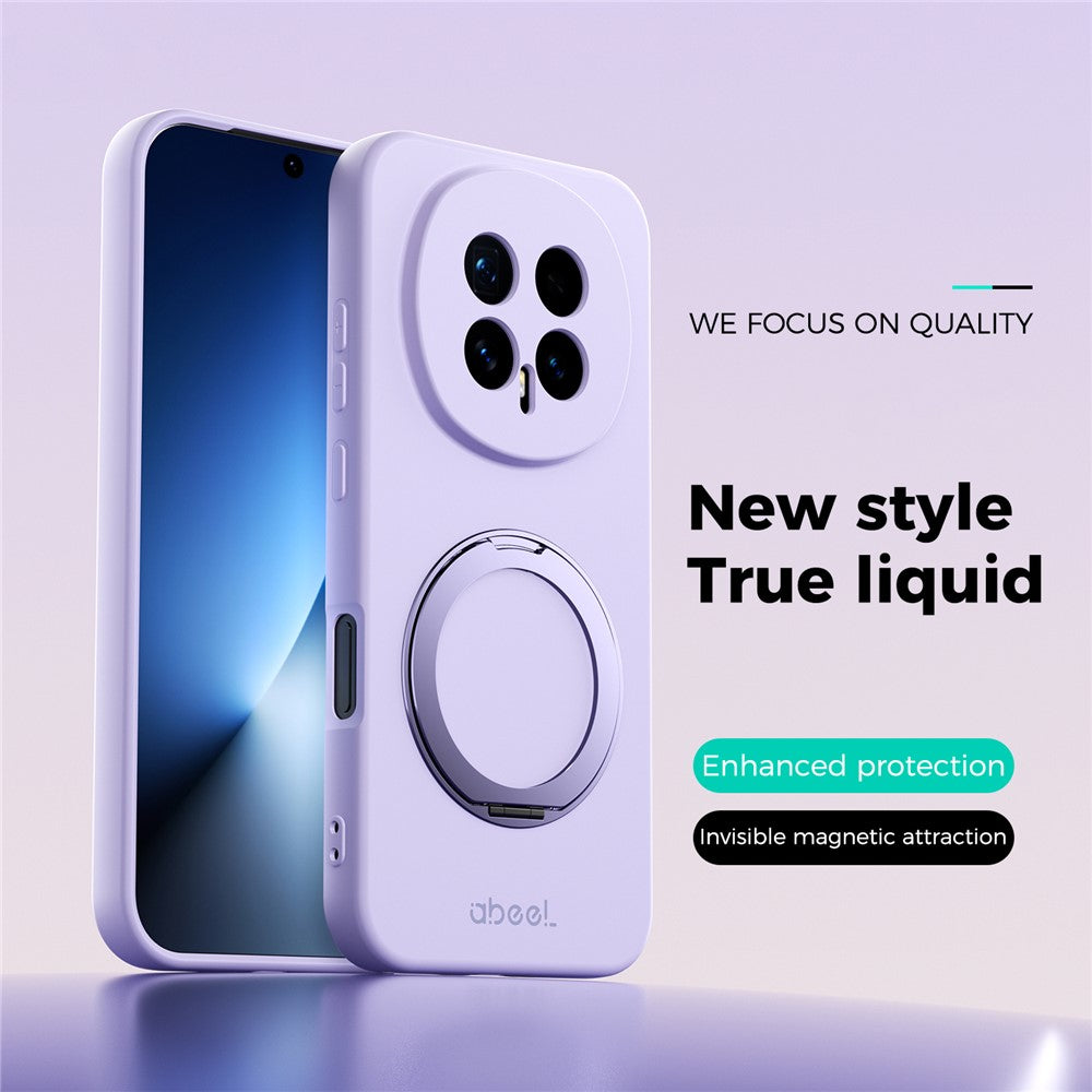 ABEEL For Honor Magic8 5G Magnetic Case Kickstand Skin Touch Liquid Silicone Phone Cover