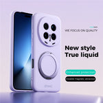 ABEEL For Honor Magic8 Pro 5G Magnetic Case Kickstand Skin Touch Liquid Silicone Phone Cover