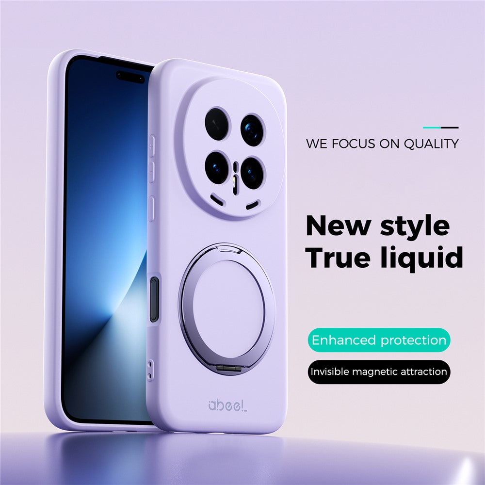 ABEEL For Honor Magic8 Pro 5G Magnetic Case Kickstand Skin Touch Liquid Silicone Phone Cover