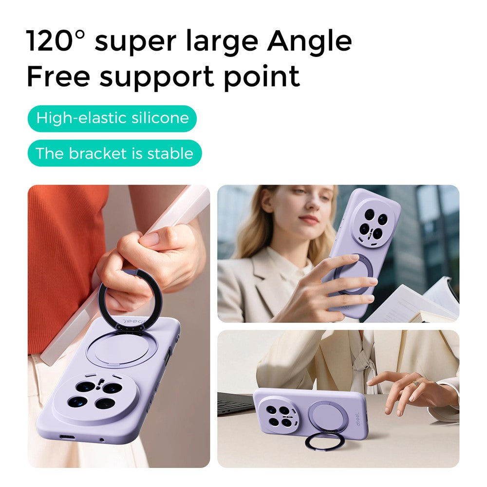 ABEEL For Honor Magic8 Pro 5G Magnetic Case Kickstand Skin Touch Liquid Silicone Phone Cover
