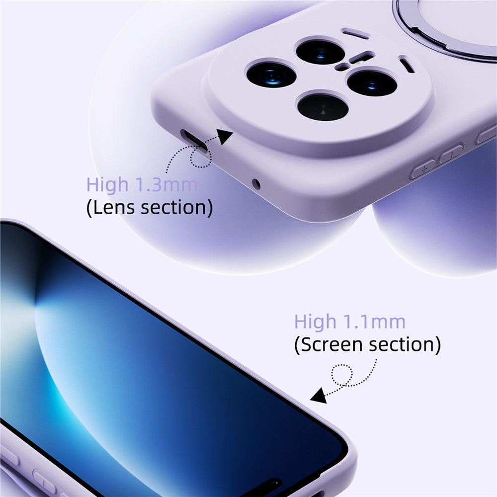 ABEEL For Honor Magic8 Pro 5G Magnetic Case Kickstand Skin Touch Liquid Silicone Phone Cover
