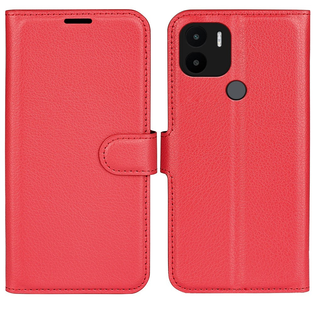 Xiaomi Redmi A1+ 4G / A2+ 4G / Poco C50 4G Litchi Texture Folio Flip Phone Cover Stand Plånbok PU Läder + TPU Fodral