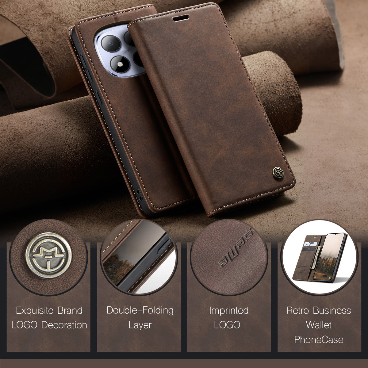 CASEME For Xiaomi Redmi Note 15 Pro 5G (Global) Wallet Case  013 Series PU Leather Phone Cover Stand