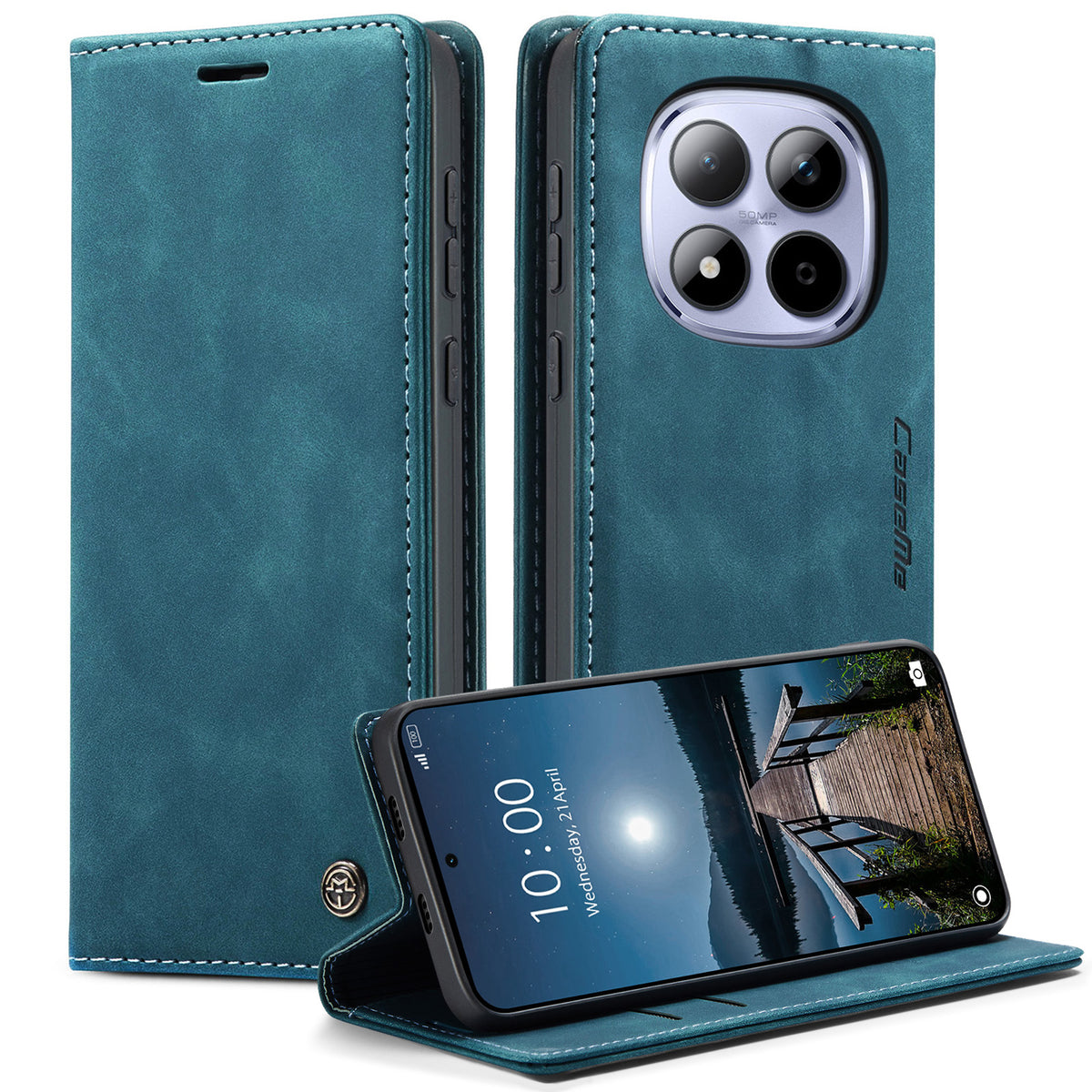 CASEME För Xiaomi Redmi Note 15 Pro 5G (Global) Plånboksfodral 013-serien PU-läder mobilfodral Stativ