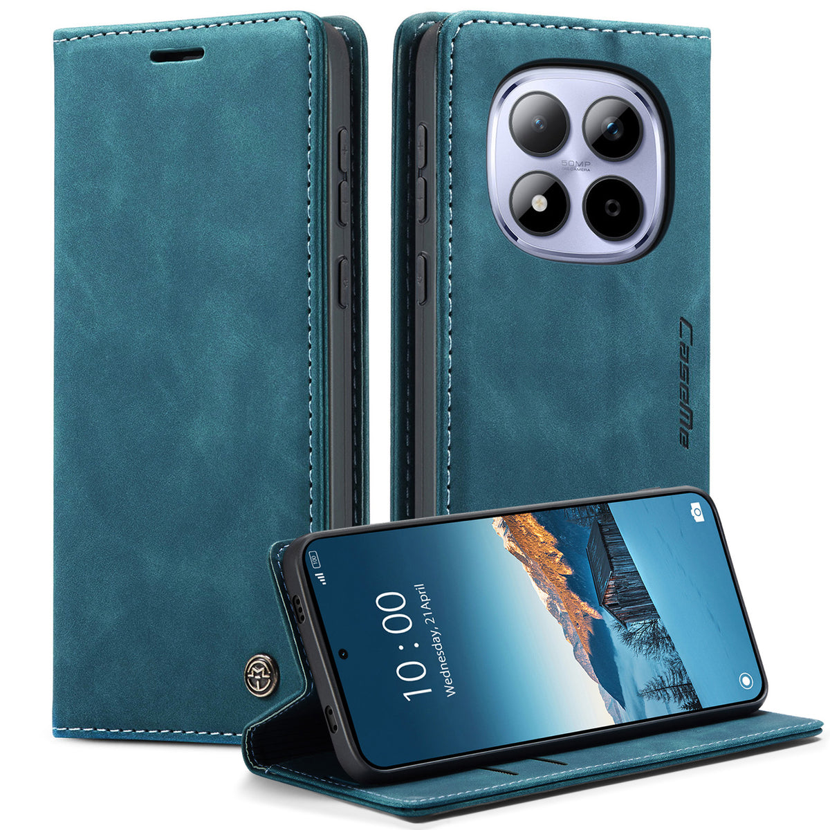 CASEME För Xiaomi Redmi Note 15 Pro 4G (Global) Plånboksfodral 013-serien PU-lädermobilfodral med stativ