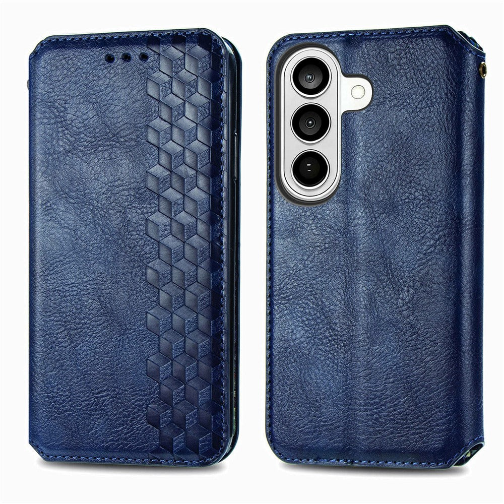 For Samsung Galaxy S26 Case Rhombus Imprint PU Leather Wallet Phone Cover