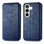 Samsung Galaxy S26-skal Rhombus Imprint PU-läderplånboksfodral